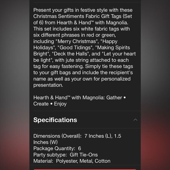 Hearth & Hand Fabric Gift Tags - Picture 6 of 7